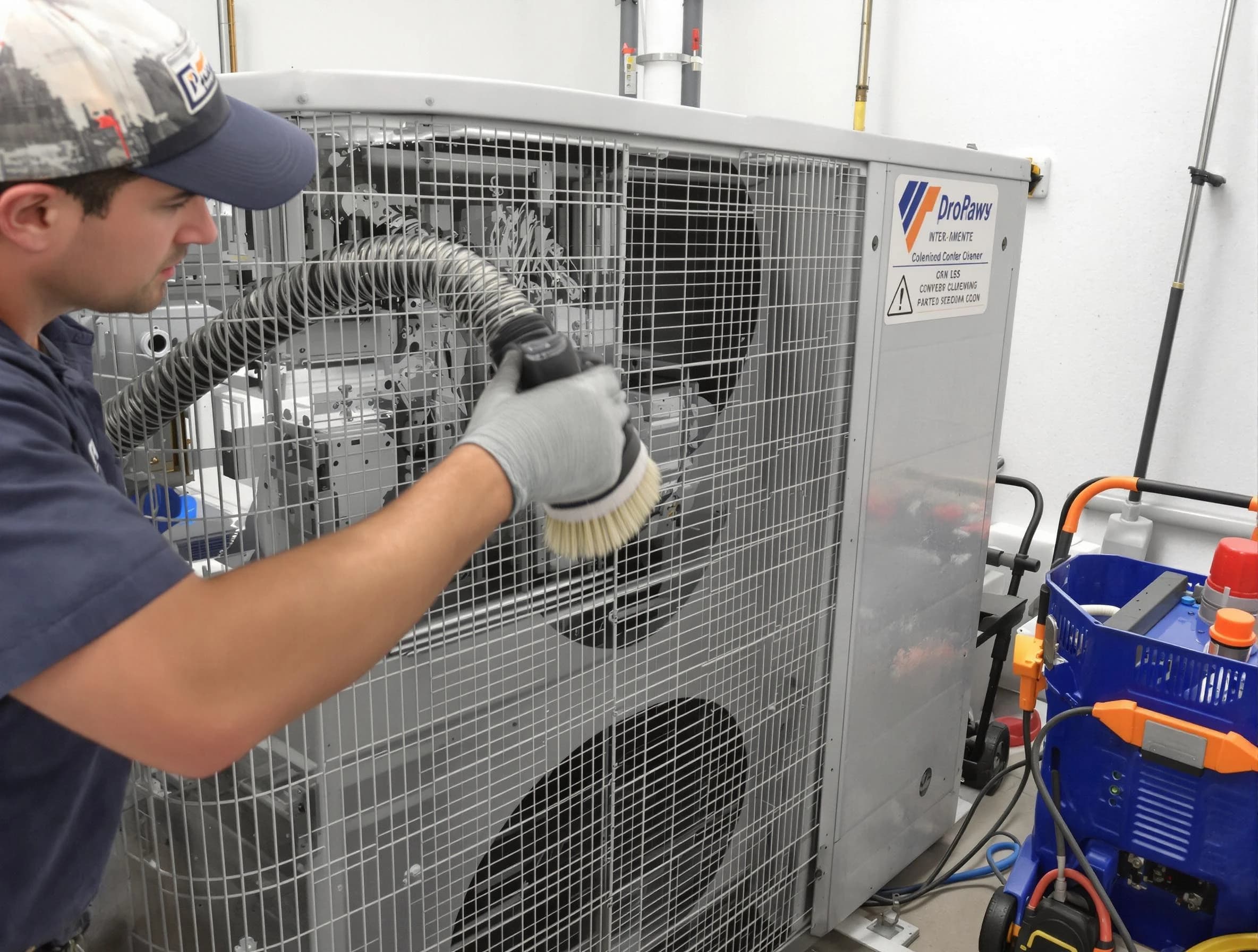 Lawrence Air Duct Cleaning specialist performing precision AC coil cleaning for improved system performance in Lawrence