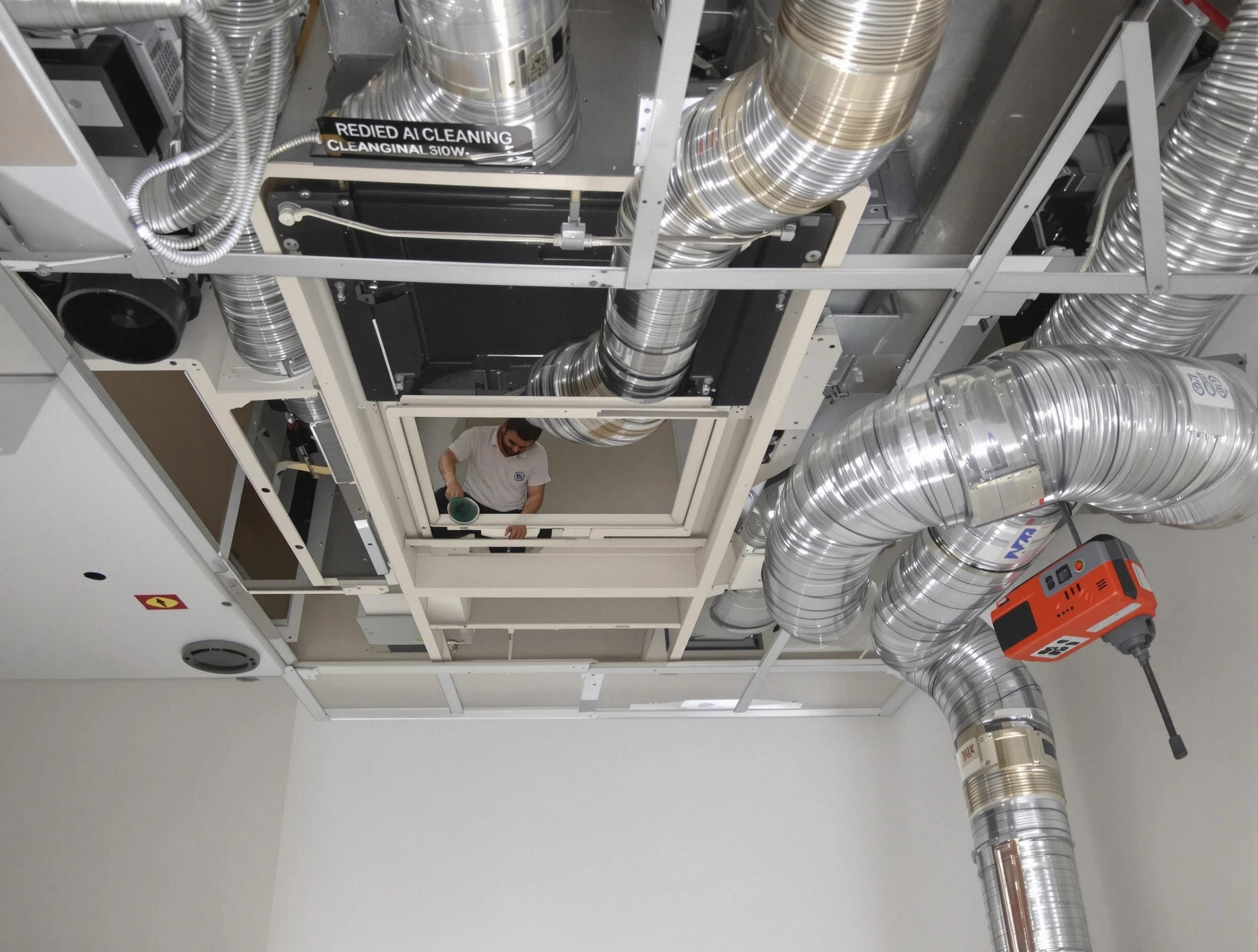 Lawrence Air Duct Cleaning technician performing detailed central duct system cleaning in Lawrence