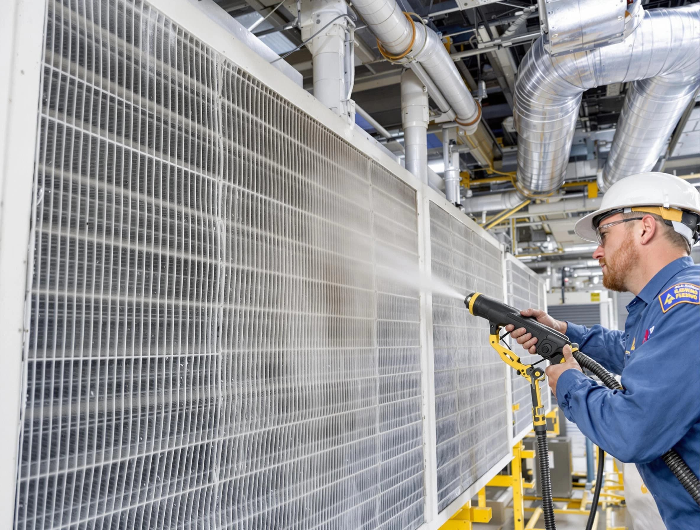 Professional commercial coil cleaning by Lawrence Air Duct Cleaning in Lawrence