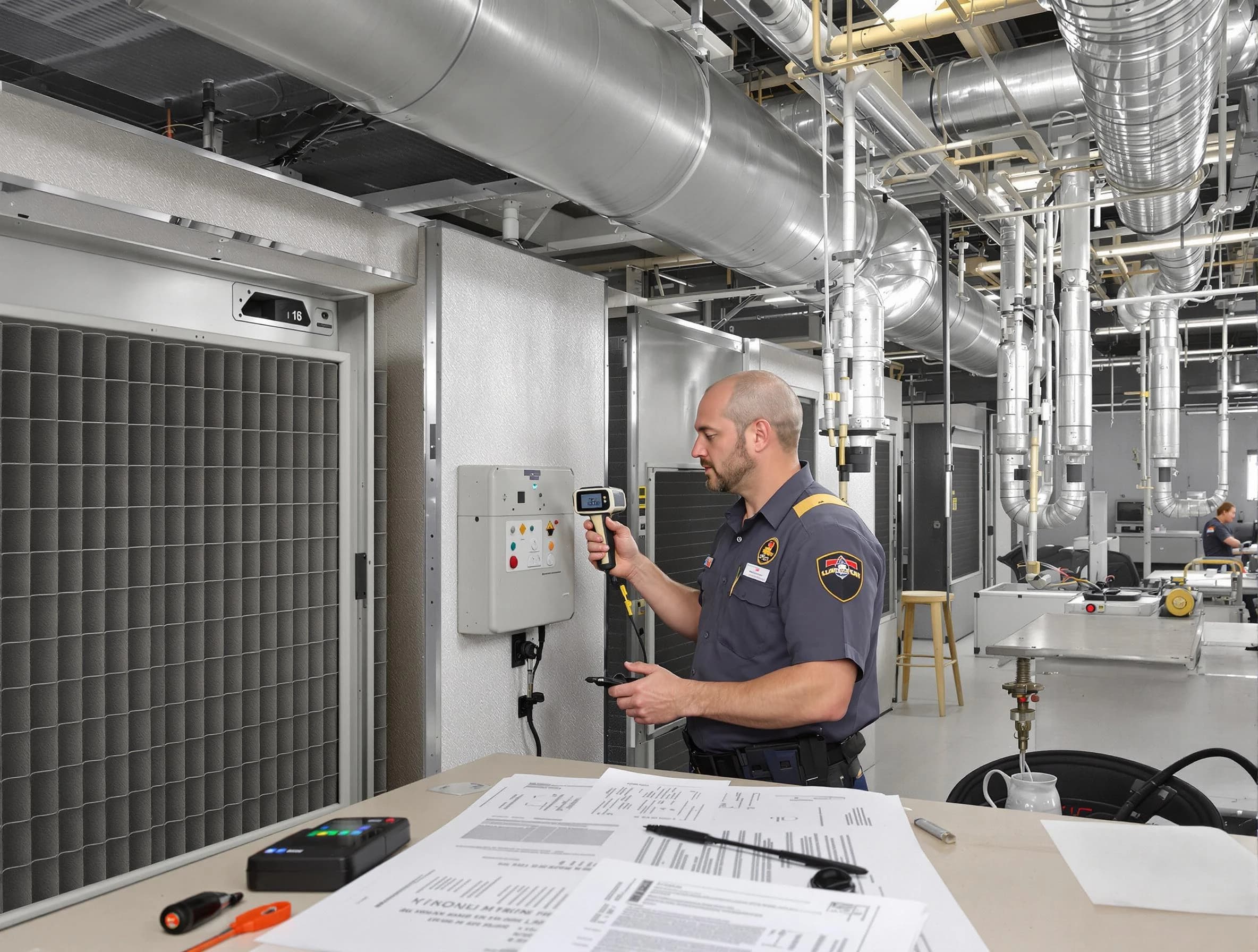 Professional filter system inspection by Lawrence Air Duct Cleaning in Lawrence