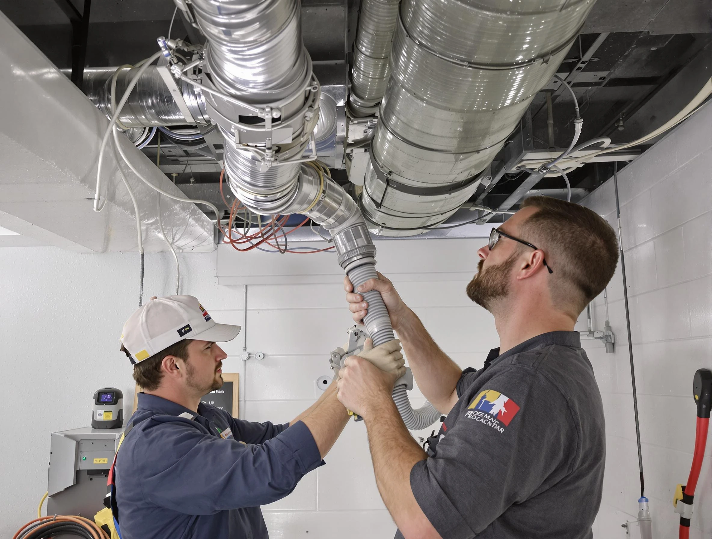 Lawrence Air Duct Cleaning technician performing thorough AC duct cleaning in Lawrence
