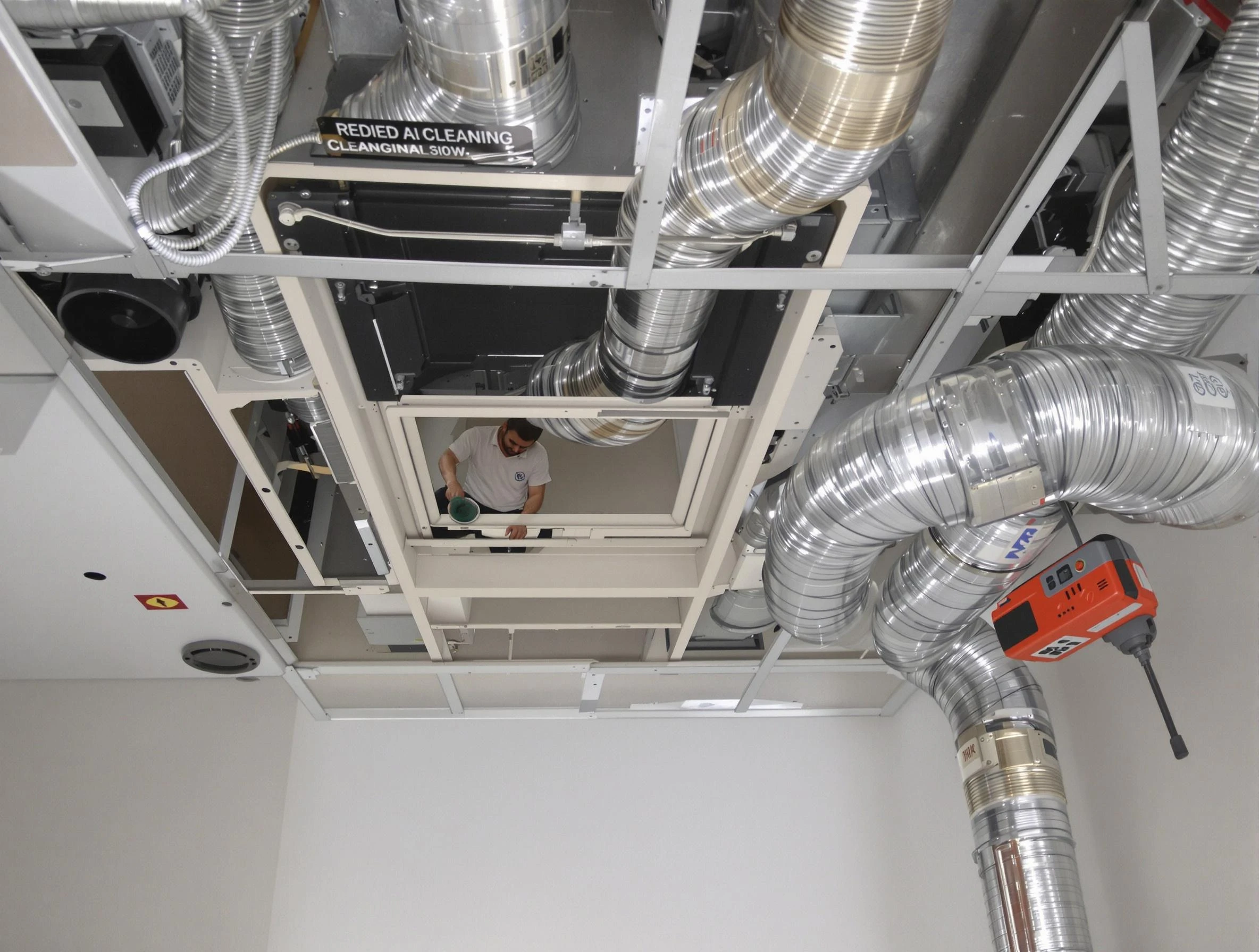 Lawrence Air Duct Cleaning technician performing detailed central duct system cleaning in Lawrence