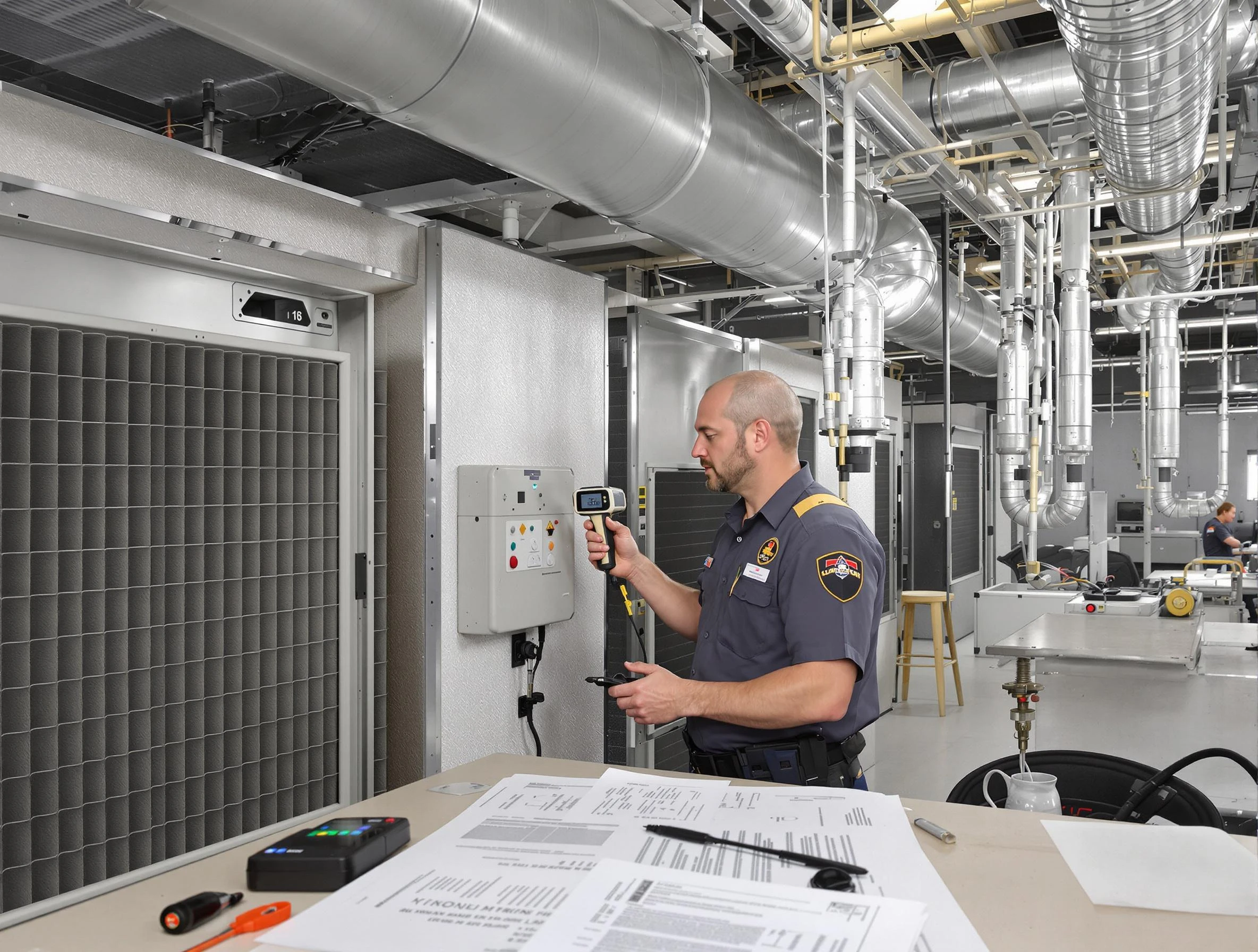 Professional filter system inspection by Lawrence Air Duct Cleaning in Lawrence