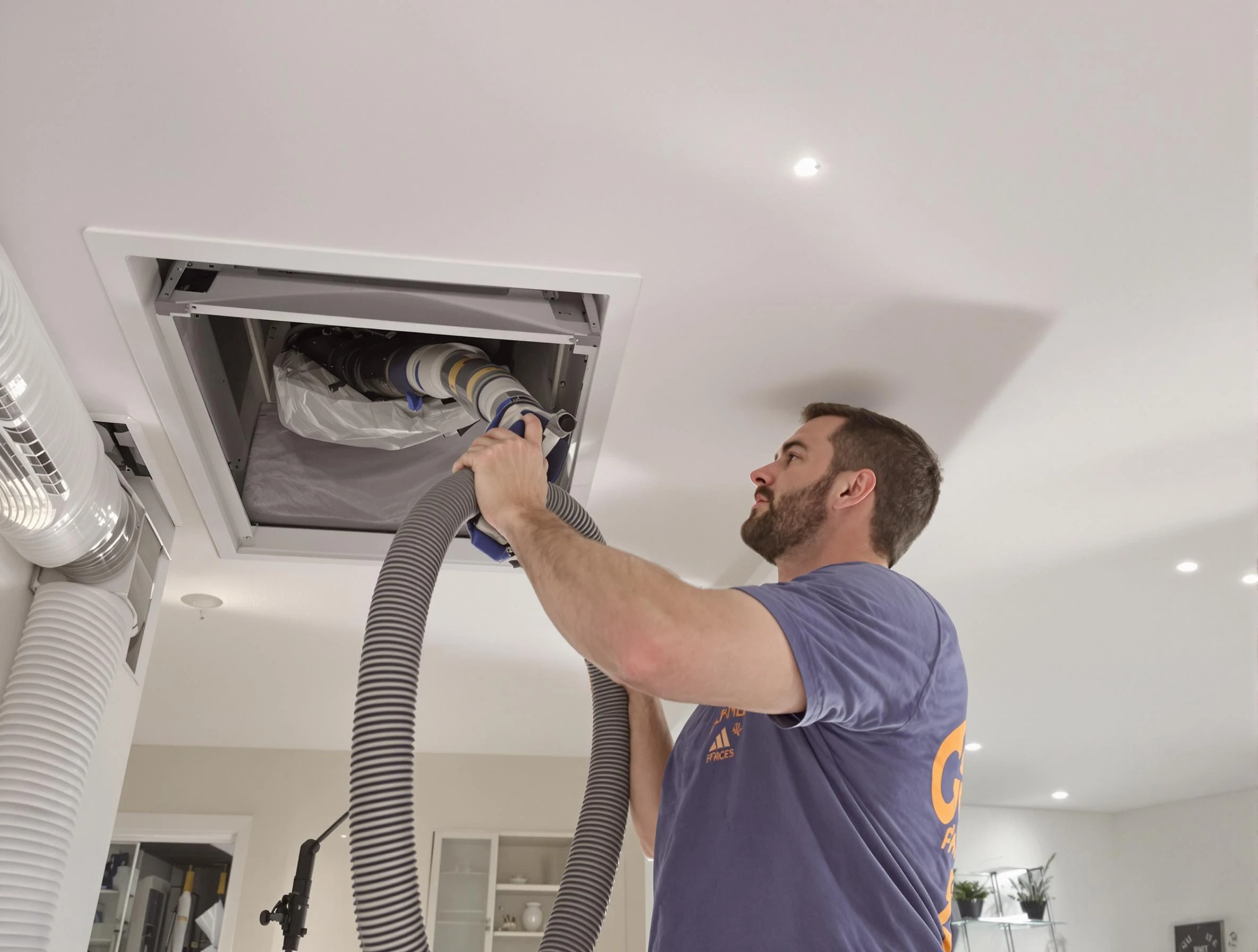 Precision indoor duct cleaning by Lawrence Air Duct Cleaning in Lawrence